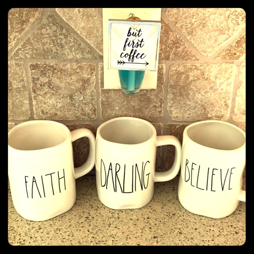 3 Rae Dunn Artisan Collection coffee mugs